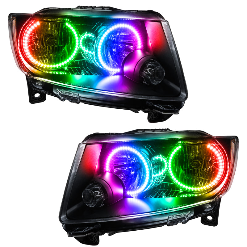 ORACLE Lighting Headlights Oracle 11-13 Jeep Grand Cherokee SMD HL (Non-HID) - Chrome - ColorSHIFT w/ 2.0 Cntrl SEE WARRANTY