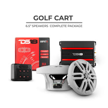 Load image into Gallery viewer, DS18 Golf Cart Package - 2 x 6.5” Marine Speakers +1 x 2 Ch Amp +1 x AMPKIT8 +1 x ENSBTRC-SQ, BLACK or WHITE.