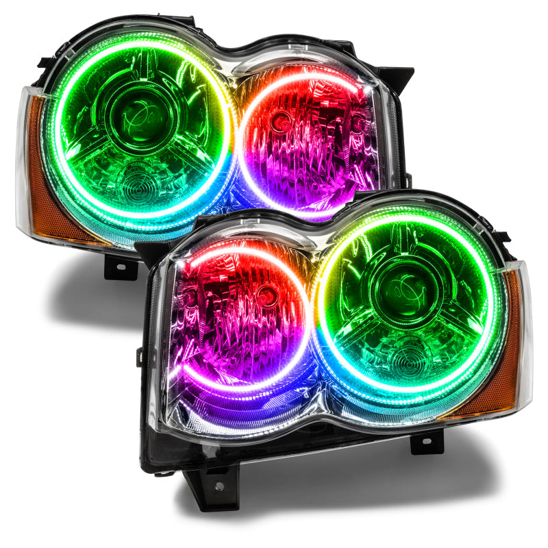 ORACLE Lighting Headlights Oracle Jeep Grand Cherokee 08-10 Halo Kit - ColorSHIFT w/ BC1 Controller SEE WARRANTY