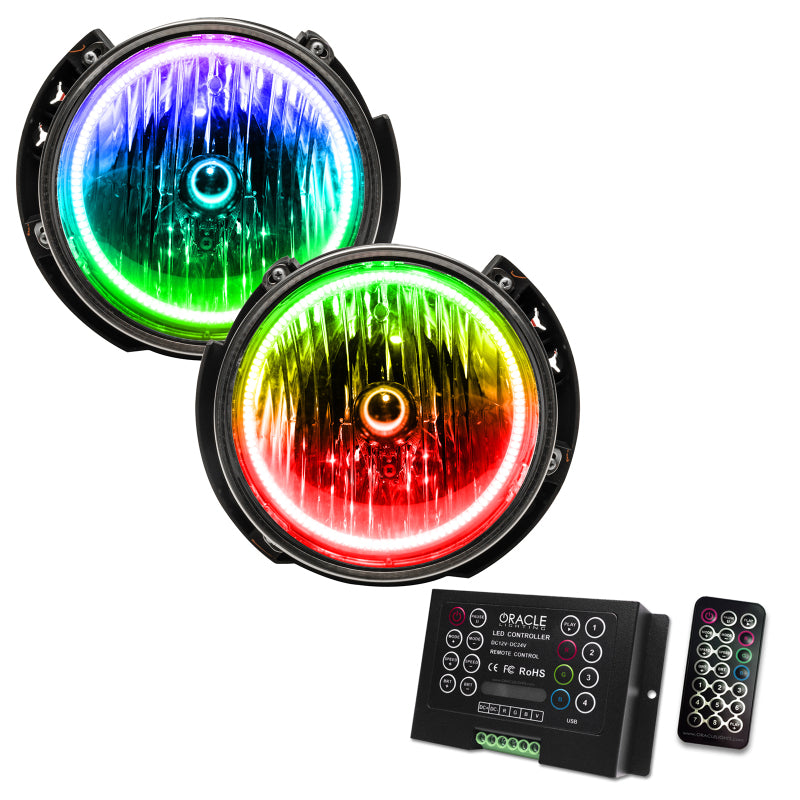 ORACLE Lighting Headlights Oracle 07-16 Jeep Wrangler JK SMD HL - ColorSHIFT w/ 2.0 Controller SEE WARRANTY
