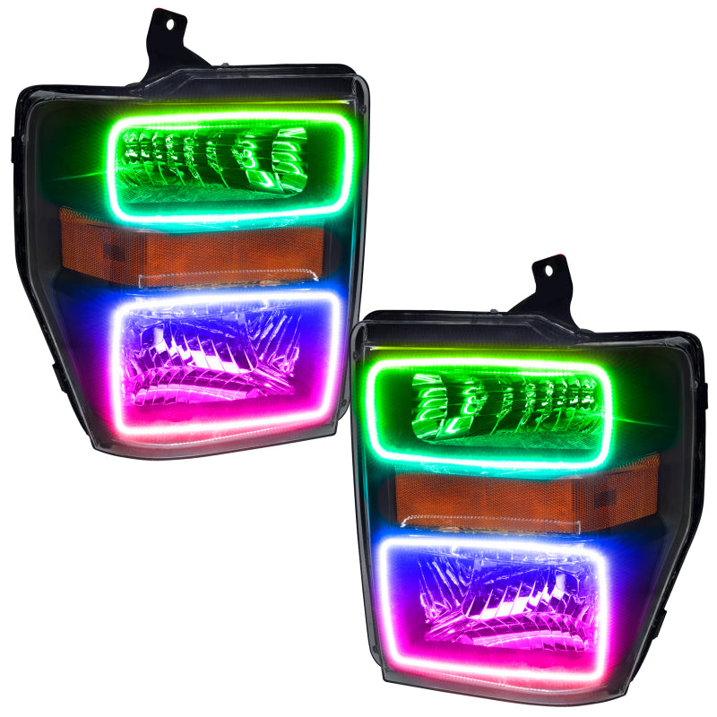ORACLE Lighting Headlights Oracle 08-10 Ford F250/350 LED HL - Black - ColorSHIFT SEE WARRANTY
