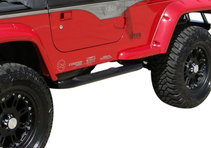 Rampage Nerf Bars Rampage 1987-1995 Jeep Wrangler(YJ) 3 Inch Round Nerf Bar - Black