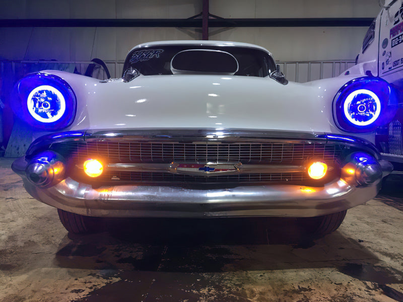 ORACLE Lighting Headlights Oracle Pre-Installed Lights 7 IN. Sealed Beam - Blue Halo SEE WARRANTY