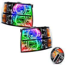 Load image into Gallery viewer, ORACLE Lighting Headlights Oracle 07-13 Chevrolet Silverado SMD HL - Black - Square Style - ColorSHIFT SEE WARRANTY
