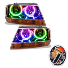 Load image into Gallery viewer, ORACLE Lighting Headlights Oracle 99-04 Jeep Grand Cherokee SMD HL - Black - ColorSHIFT SEE WARRANTY