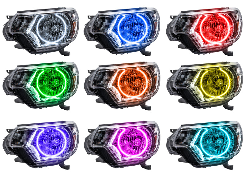 ORACLE Lighting Headlights Oracle Toyota Tacoma 12-15 Halo Kit - ColorSHIFT SEE WARRANTY