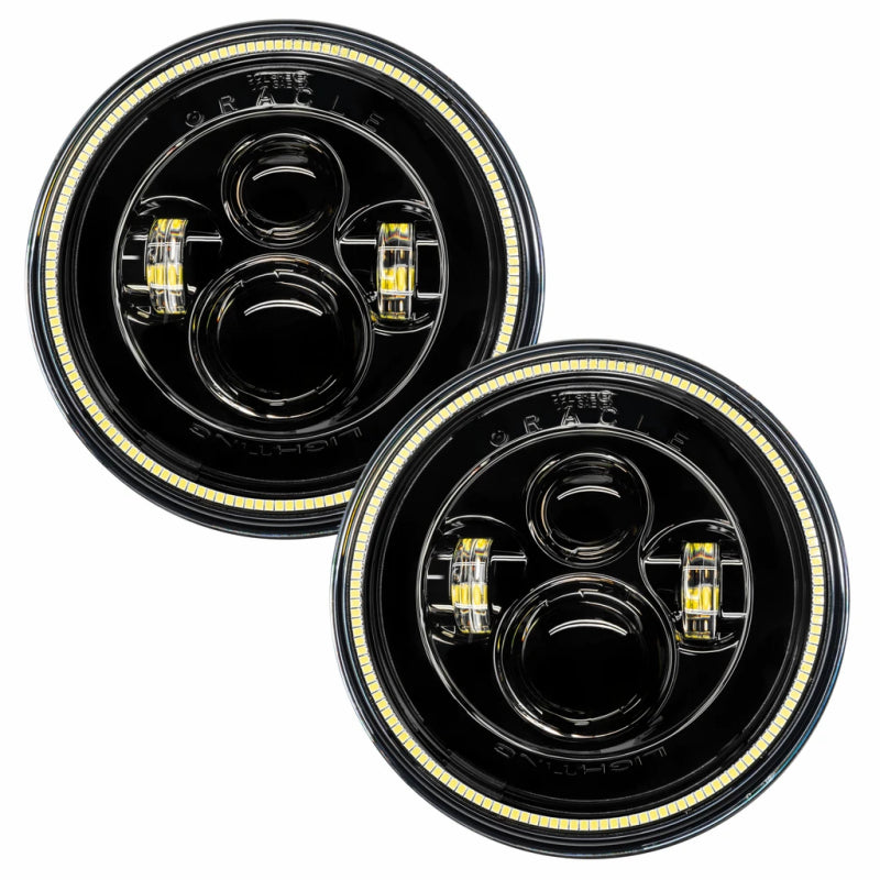 ORACLE Lighting Headlights Oracle 7in High Powered LED Headlights - Black Bezel - White SEE WARRANTY