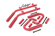 Load image into Gallery viewer, Jeep Solid Steel Grab Handle Set 07-18 Wrangler JK Red Rough Country