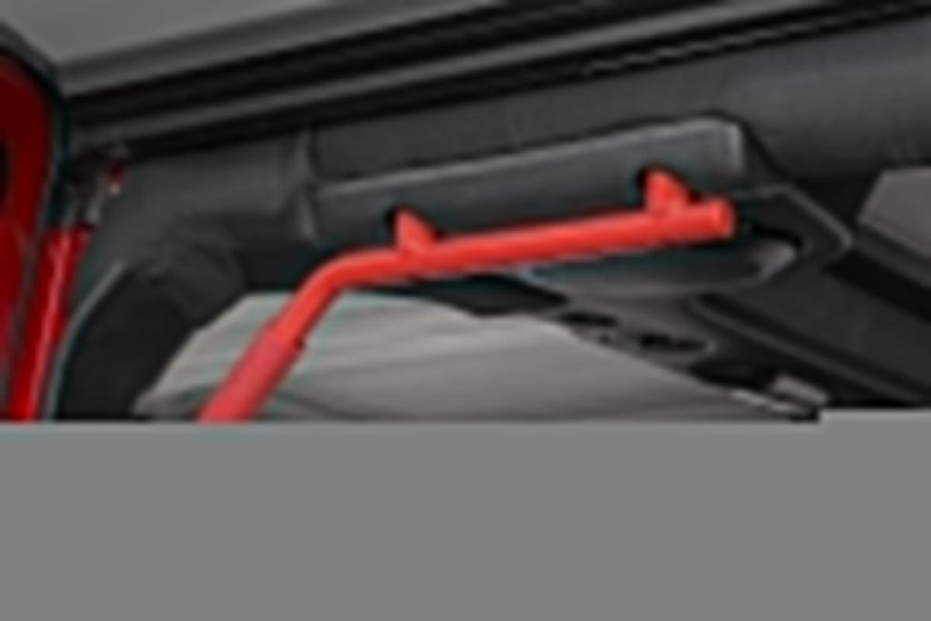 Jeep Solid Steel Grab Handle Set 07-18 Wrangler JK Red Rough Country