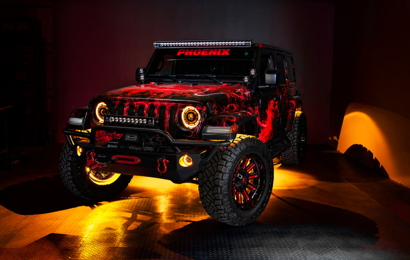 ORACLE Lighting Light Bars & Cubes Oracle Bluetooth + RF Underbody Rock Light Kit - 4 PCS - ColorSHIFT SEE WARRANTY