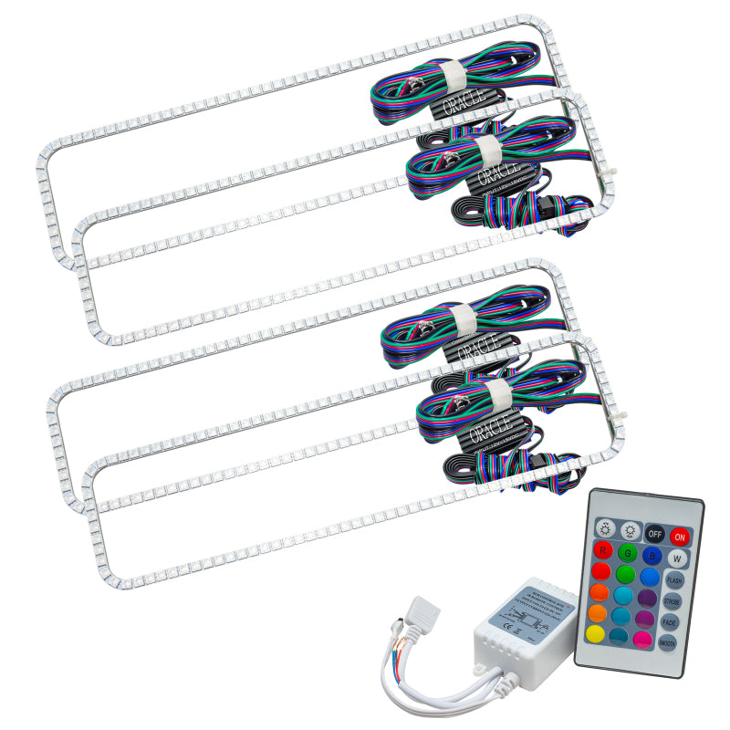 ORACLE Lighting Headlights Oracle GMC Sierra 88-98 Dual Halo Kit - ColorSHIFT w/ Simple Controller SEE WARRANTY