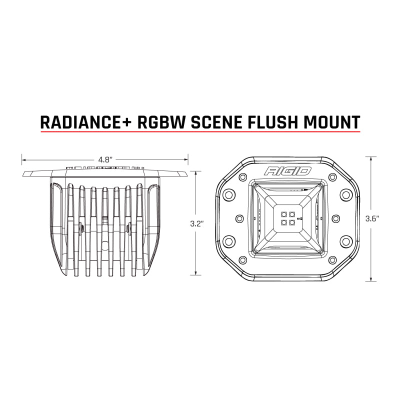 Rigid Industries Light Bars & Cubes Rigid Industries Radiance+ Scene RGBW Flush Mount - Pair