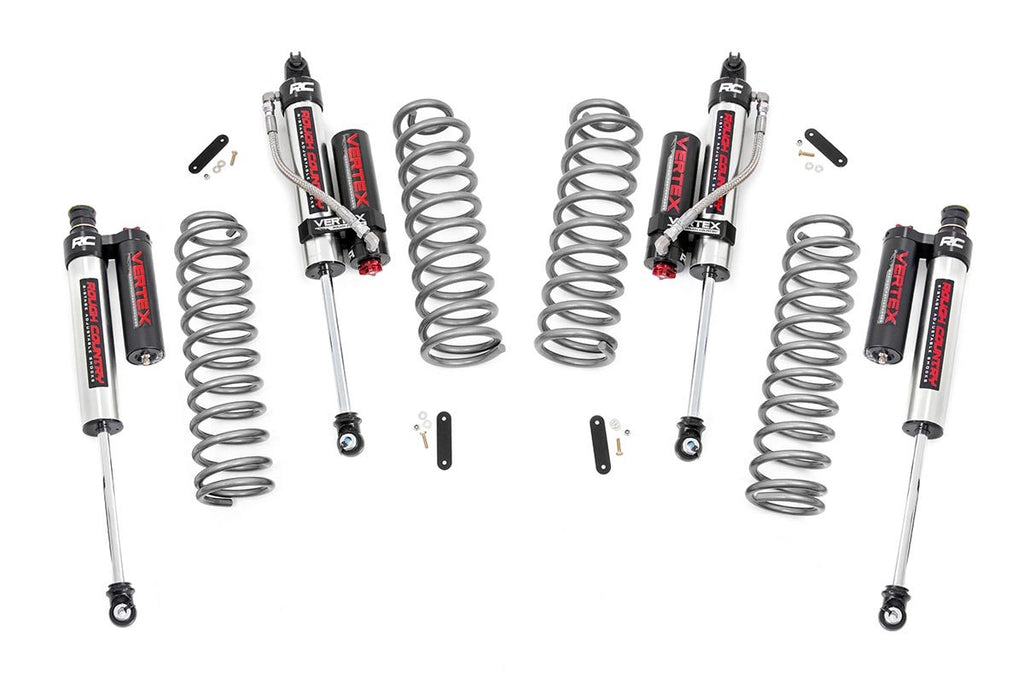 2.5 Inch Jeep Suspension Lift Kit w/Vertex Adjustable Reservoir Shocks 07-18 Wrangler JK 4 Door Rough Country