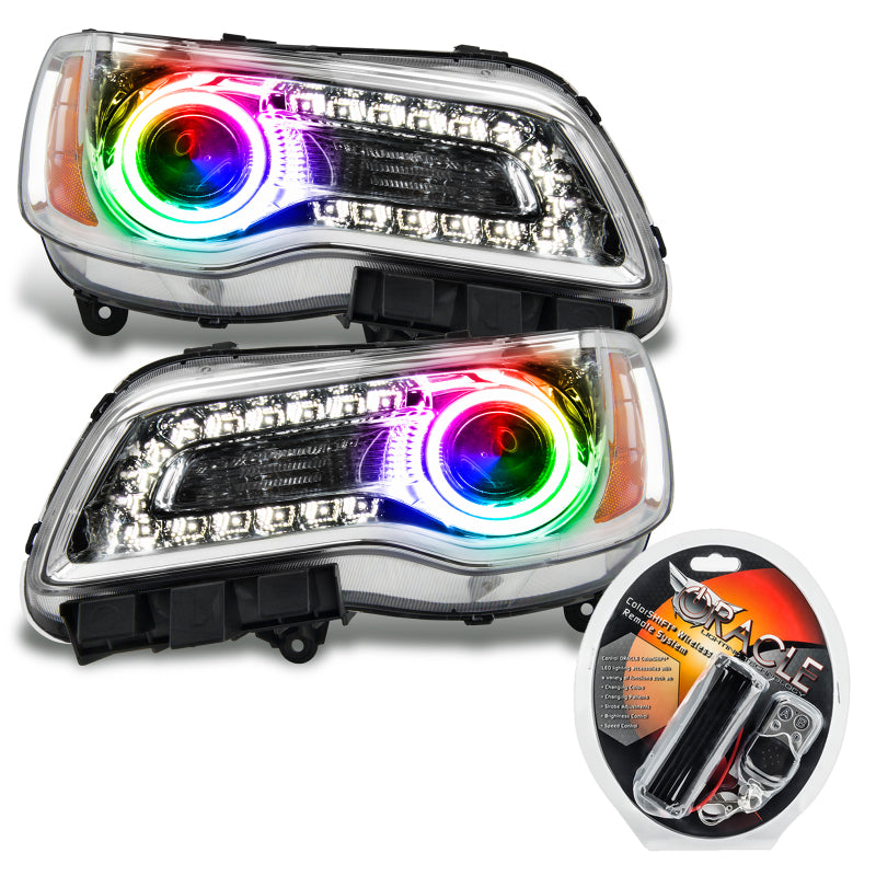 ORACLE Lighting Headlights Oracle 11-14 Chrysler 300C SMD HL - Chrome - NON HID - ColorSHIFT SEE WARRANTY