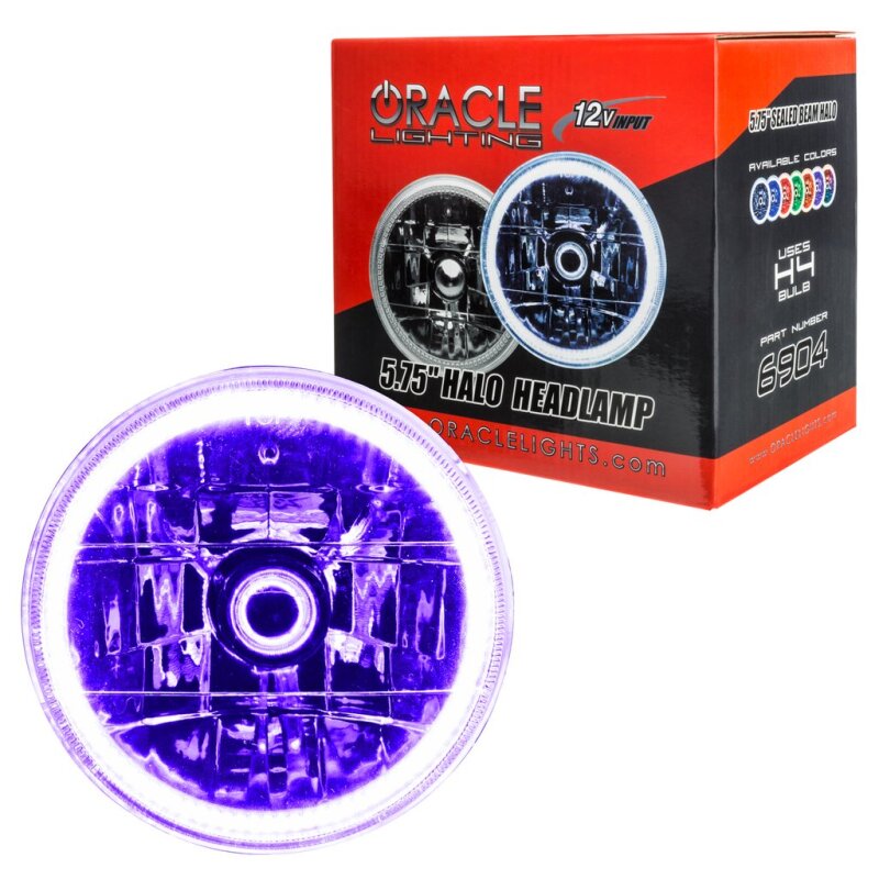 ORACLE Lighting Headlights Oracle Pre-Installed Lights 5.75 IN. Sealed Beam - UV/Purple Halo SEE WARRANTY