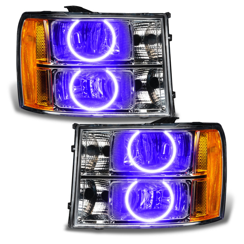 ORACLE Lighting Headlights Oracle Lighting 07-13 GMC Sierra Pre-Assembled LED Halo Headlights -UV/Purple SEE WARRANTY