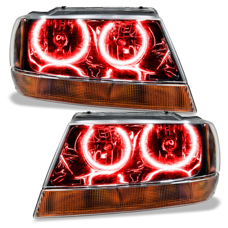 ORACLE Lighting Headlights Oracle 99-04 Jeep Grand Cherokee SMD HL - Black - ColorSHIFT w/ BC1 Controller