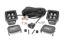 Load image into Gallery viewer, Jeep 2 Inch LED Cube Easy-Mount Kit 18-20 Wrangler JL 20-Up Gladiator-Black Series w/Amber DRL  Rough Country