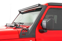 Load image into Gallery viewer, Jeep 50-Inch Straight LED Light Bar Upper Windshield Kit w/ Dual-Row Black Series LED Amber DRL 20-Up Gladiator JT, 18-20 Wrangler JL Rough Country