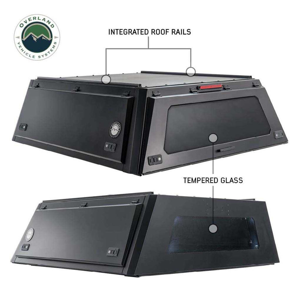 Overland Vehicle Systems Truck Bed Caps Expedition Truck Cap W/Full Wing Doors, Front and Rear Windows and 3rd Brake Light 19-23 Ford Ranger 5 Foot Bed Overland Vehicle Systems - 70100006