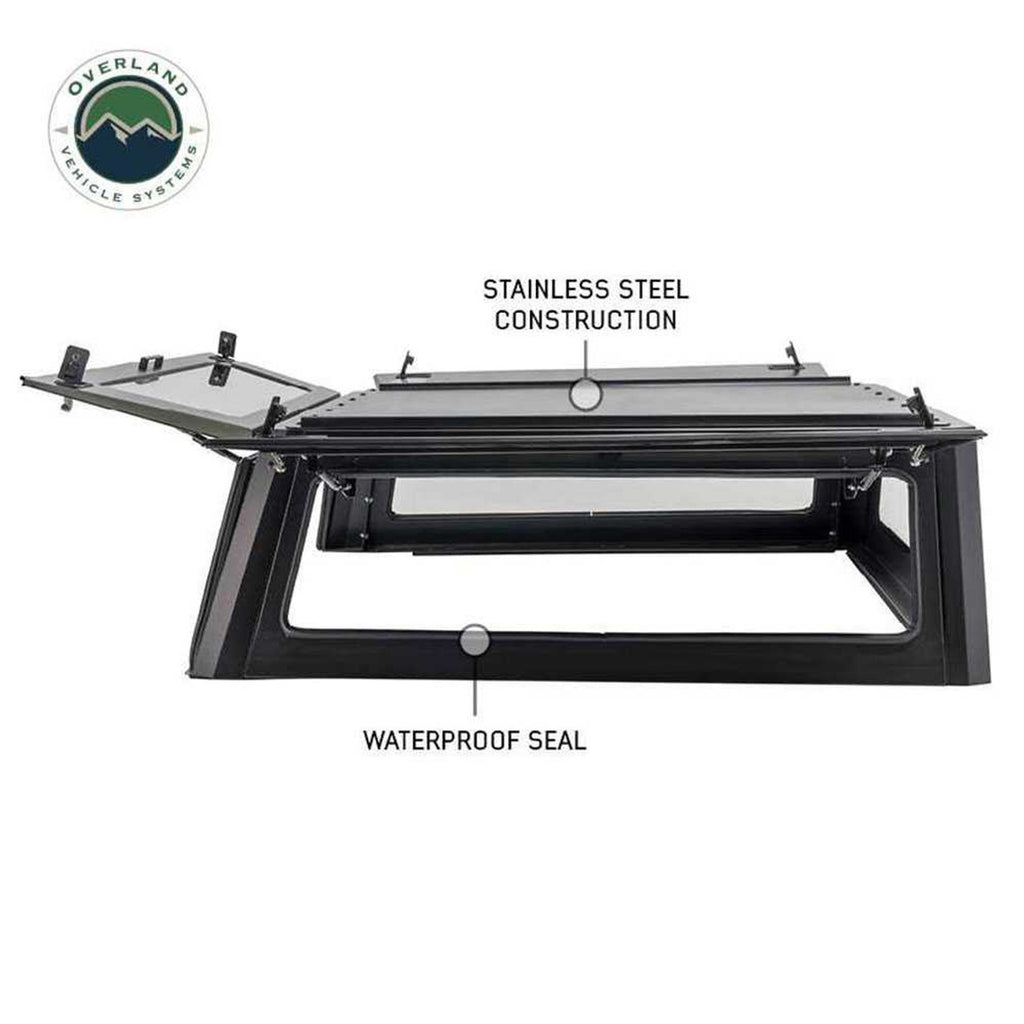Overland Vehicle Systems Truck Bed Caps Expedition Truck Cap W/Full Wing Doors, Front and Rear Windows and 3rd Brake Light 19-23 Ford Ranger 5 Foot Bed Overland Vehicle Systems - 70100006