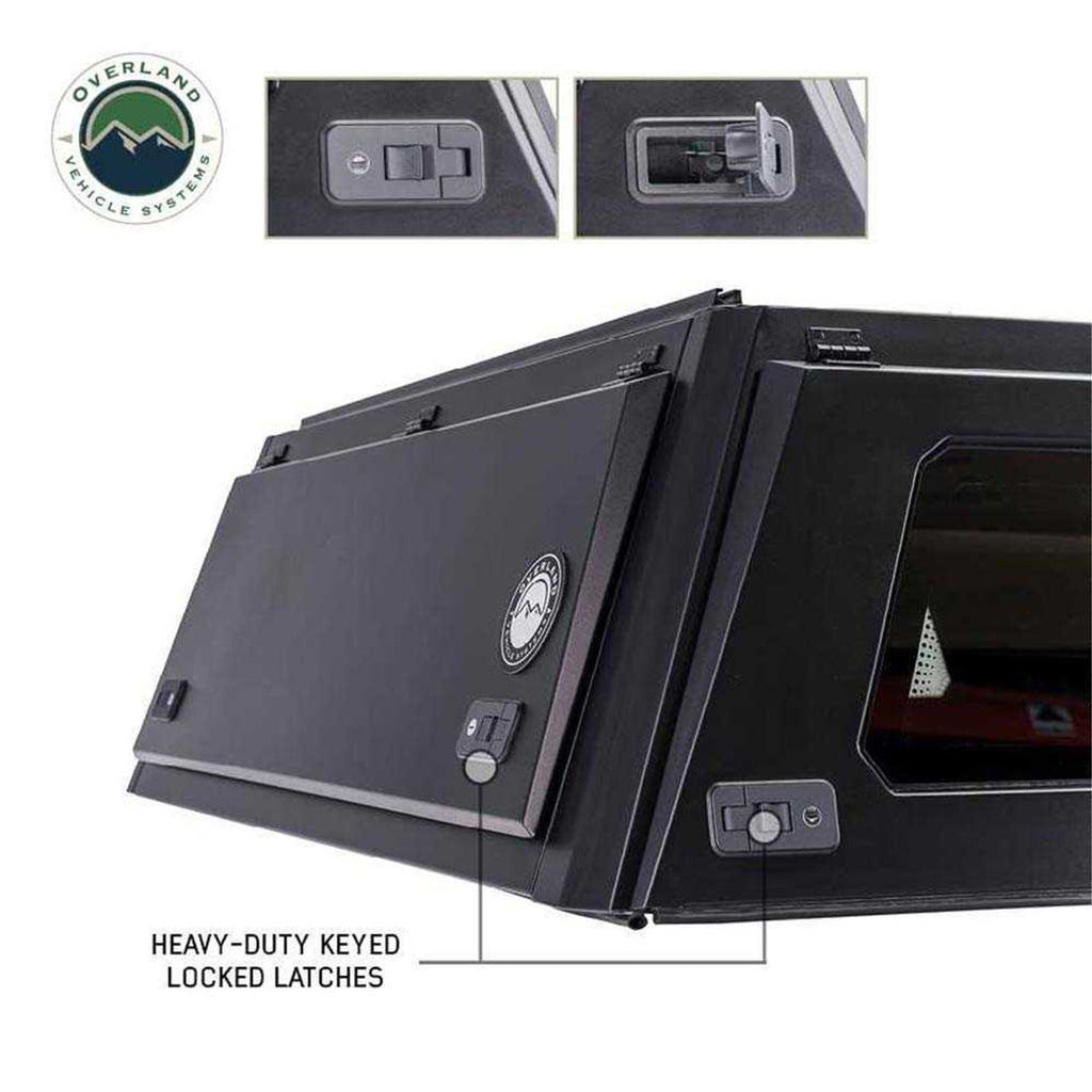 Overland Vehicle Systems Truck Bed Caps Expedition Truck Cap W/Full Wing Doors, Front and Rear Windows and 3rd Brake Light 17-22 Ford F250/350 6.8 Foot Bed Overland Vehicle Systems - 70100020