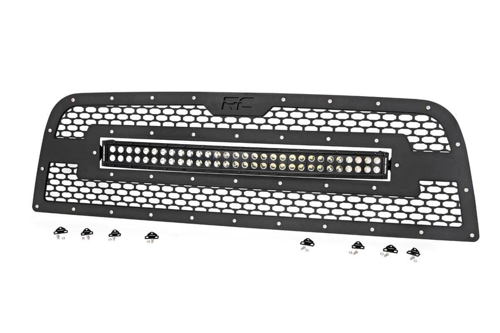 Dodge Mesh Grille w/30 Inch Dual Row Black Series LED 13-18 RAM 2500/3500 Rough Country