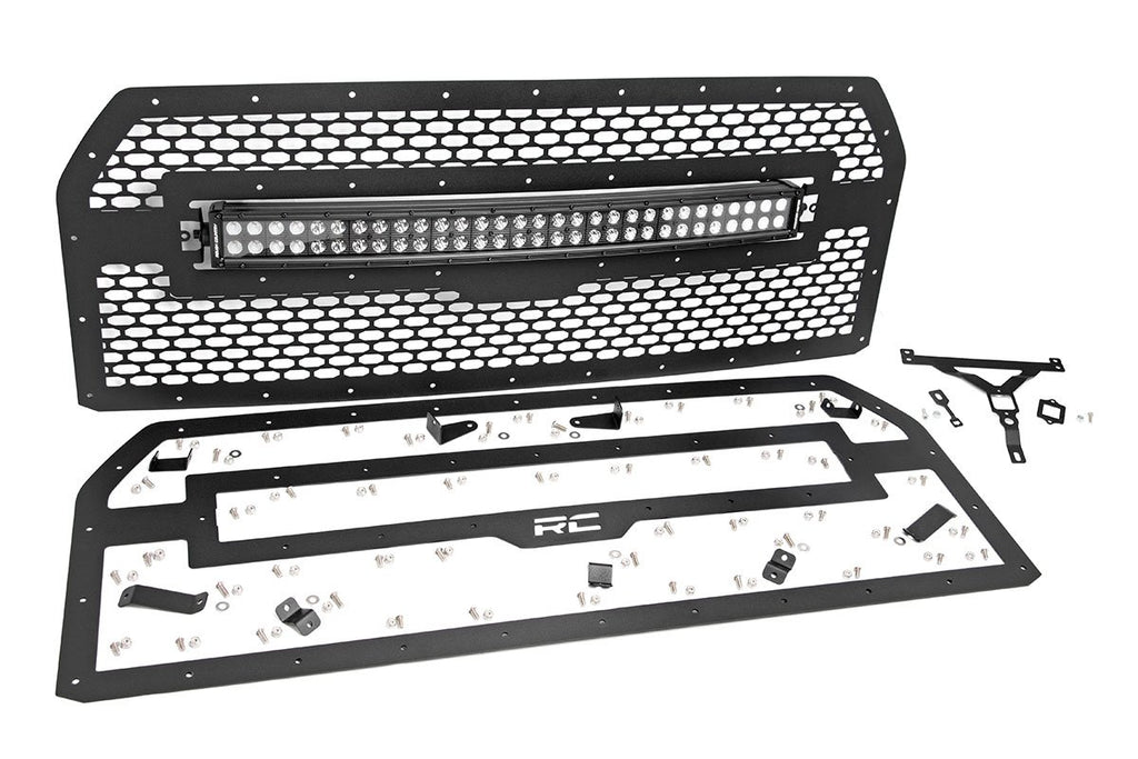 Rough Country Grilles Ford Mesh Grille w/30 Inch Dual Row Black Series LED 15-17 F-150 Rough Country - 70193