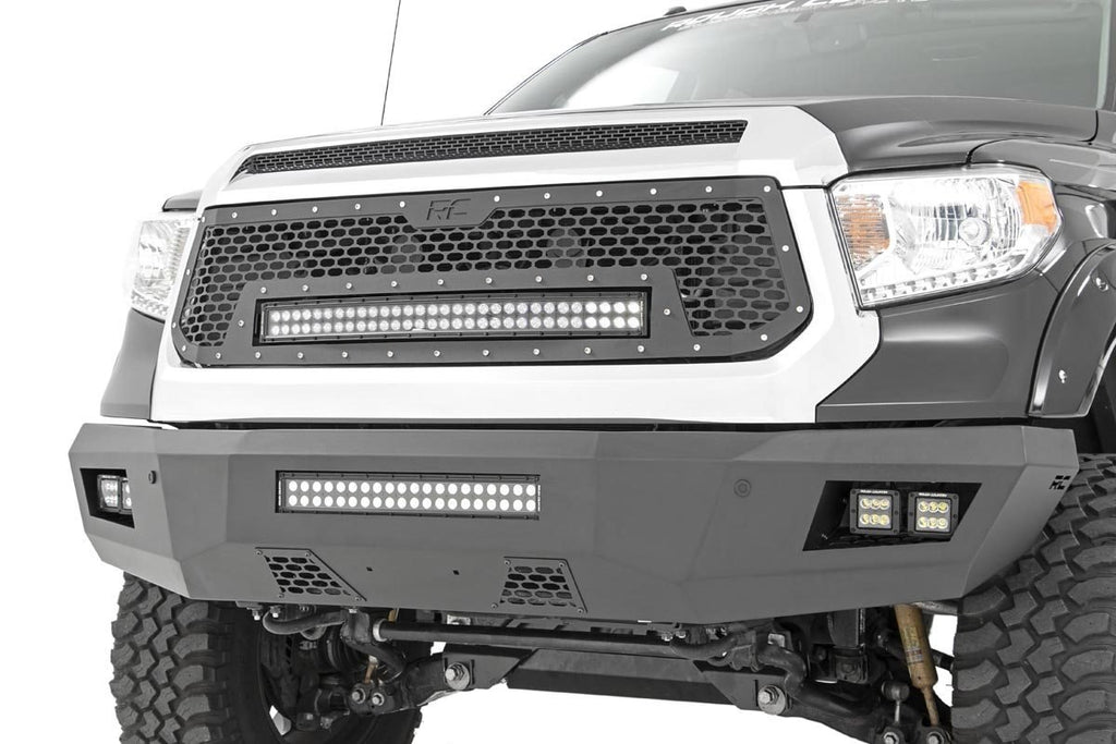 Rough Country Grilles Toyota Mesh Grille w/30 Inch Dual Row Black Series LED w/Amber DRL 14-17 Tundra Rough Country - 70224