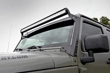 Load image into Gallery viewer, Jeep 50-Inch Straight LED Light Bar Upper Windshield Kit w/ 50 Inch Black Series LED Light w/ Amber DRL 07-18 Wrangler JK Rough Country