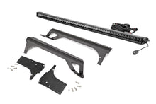 Load image into Gallery viewer, Jeep 50-inch Straight LED Light Bar Upper Windshield Kit w/ Single Row Black Series LED (97-06 TJ) Rough Country