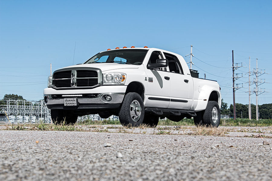 Dodge Hidden Bumper Kit w/ 20-inch LED Light Bar Chrome Series (03-18 Ram 2500/3500) Rough Country