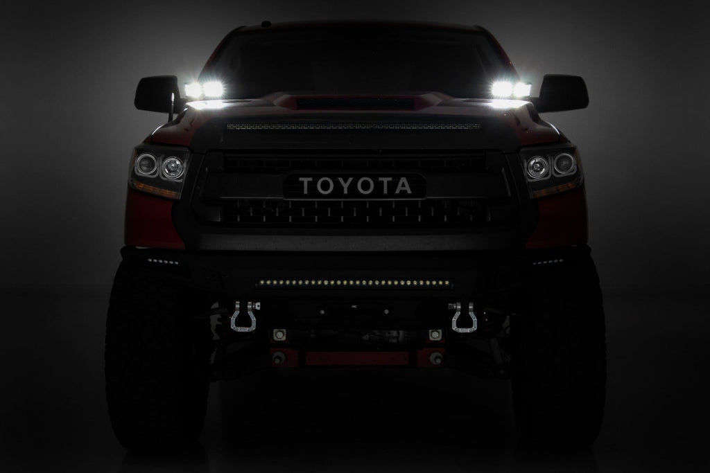 Rough Country LED Light Kit Toyota 2-inch LED Lower Windshield Ditch Kit (14-20 Tundra Black Series Flood Pattern) Rough Country - 70836