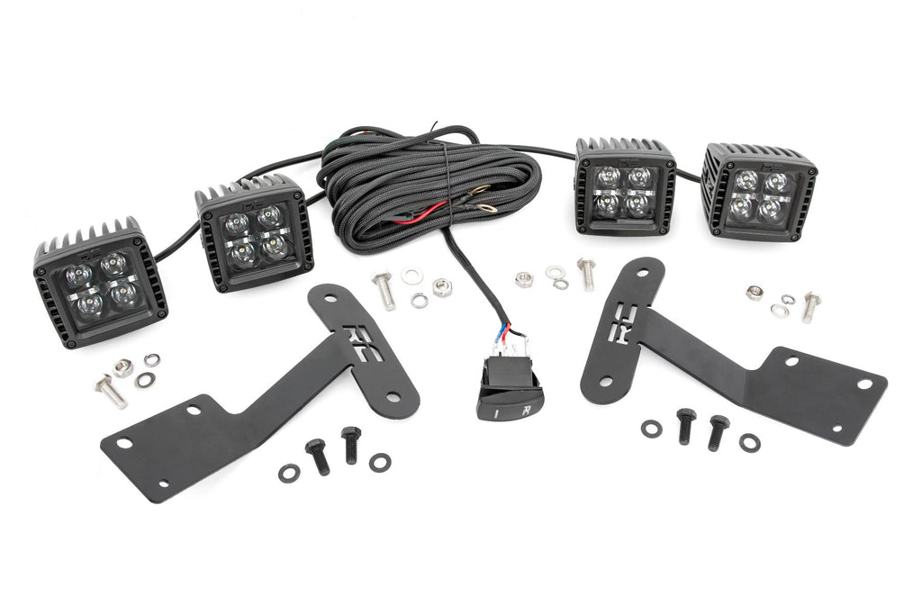 Rough Country LED Light Kit Toyota 2-inch LED Lower Windshield Ditch Kit (14-20 Tundra Black Series w/ Cool White DRL) Rough Country - 70837