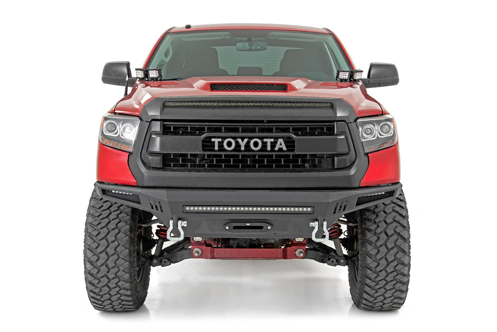 Toyota 2-inch LED Lower Windshield Ditch Kit (14-20 Tundra Black Series w/ Amber White DRL) Rough Country