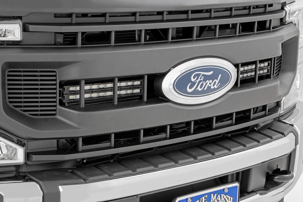 Rough Country LED Light Bars LED Light Kit Grille Mount 10 Inch Black Series Slimline 20-21 Ford Super Duty Rough Country - 70898