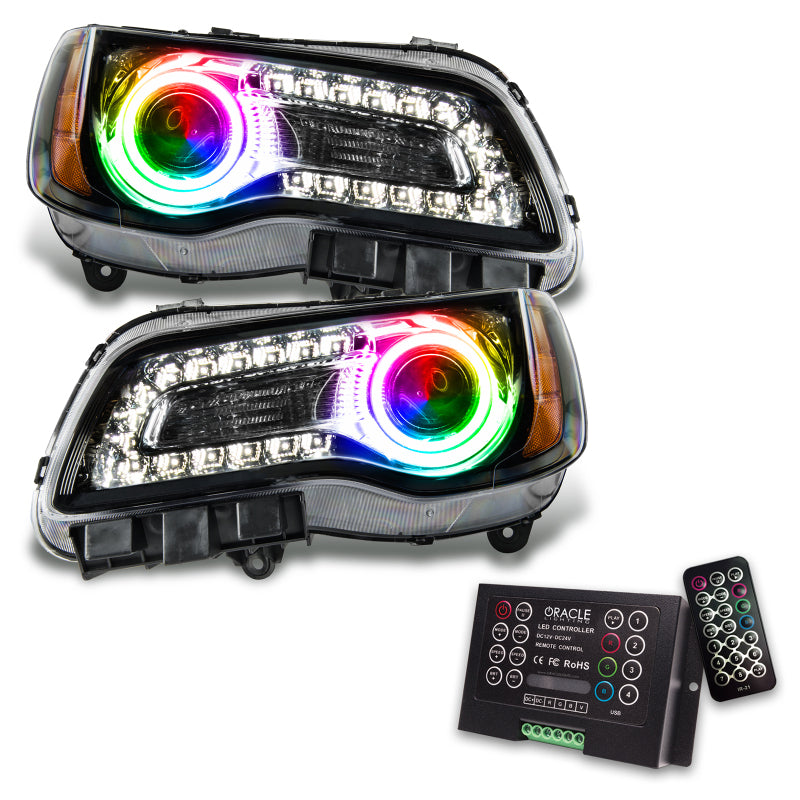 ORACLE Lighting Headlights Oracle 11-14 Chrysler 300C SMD HL - Black - NON HID - ColorSHIFT w/ 2.0 Controller SEE WARRANTY