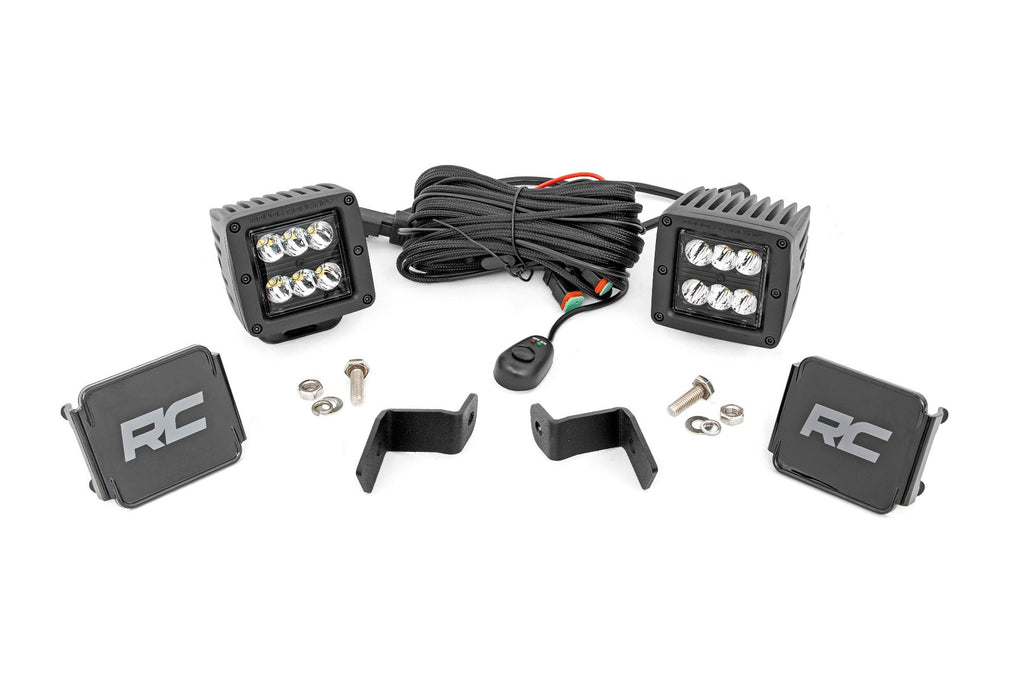 Rough Country LED Light Kit Ford 2-inch LED Lower Windshield Spot Pattern Ditch Kit 15-21 Ford F-150 Rough Country - 71028