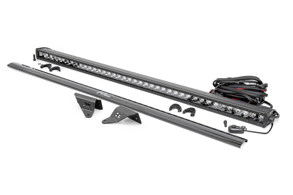 LED Light Upper Windshield 40 Inch Black Single Row 21-Up Ford Bronco Rough Country