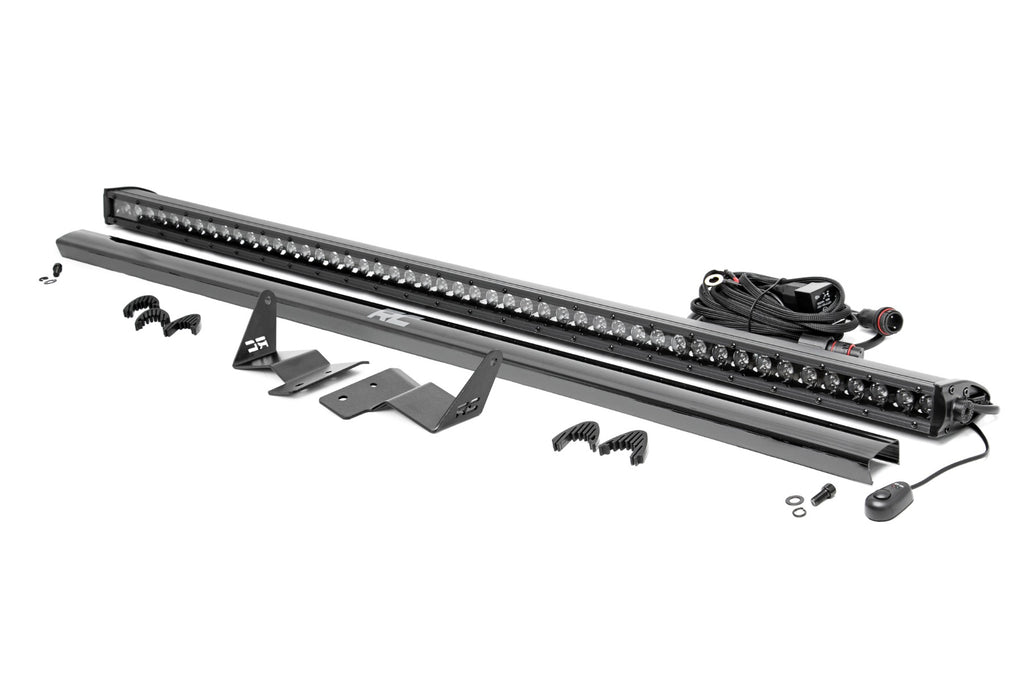 LED Light Upper Windshield 50 Inch Black Single Row 21-Up Ford Bronco Rough Country