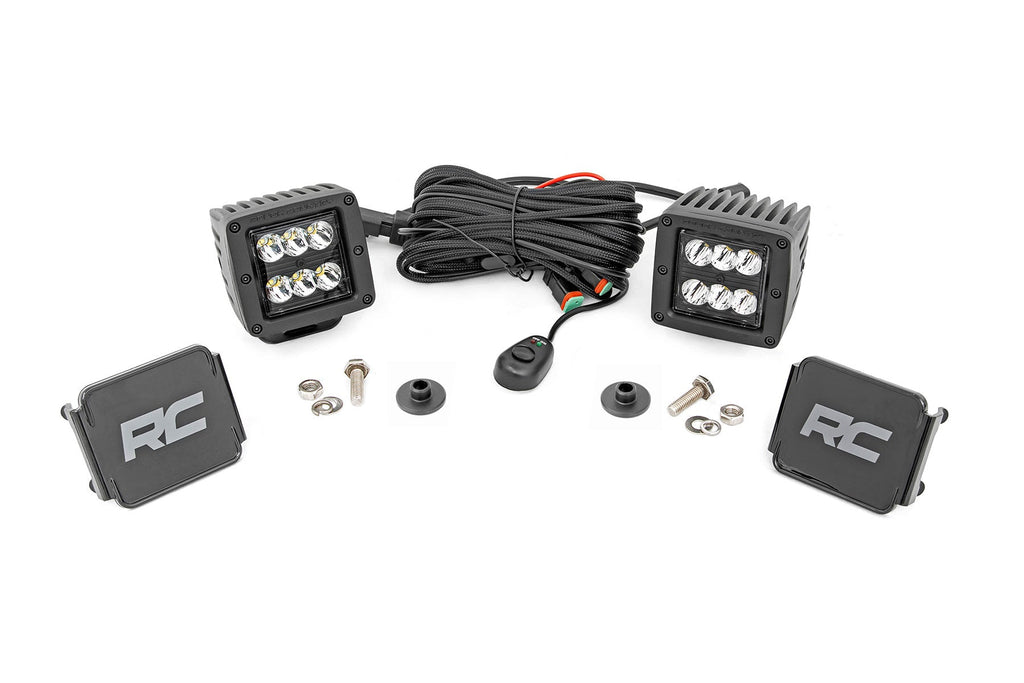 Rough Country LED Light Bars LED Light Ditch Mount 2 Inch Black Series Pair Spot Pattern 21-22 Ford Bronco Rough Country - 71047