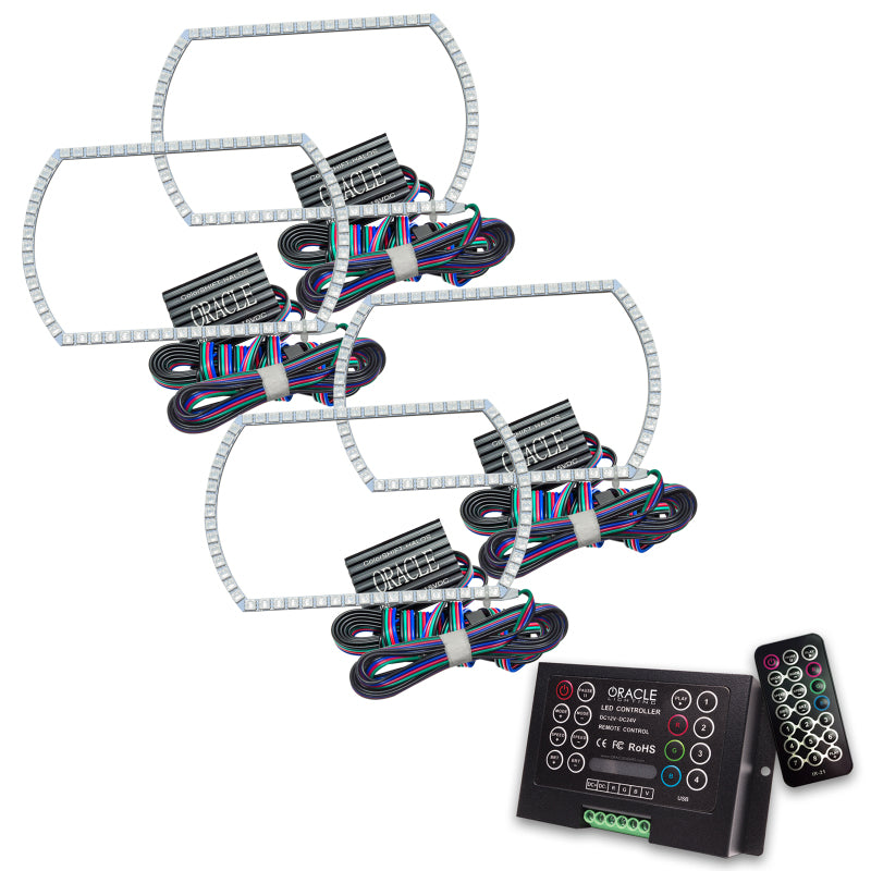 ORACLE Lighting Headlights Oracle Chevy Silverado 07-13 Halo Kit Square Style - ColorSHIFT w/ 2.0 Controller SEE WARRANTY