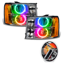 Load image into Gallery viewer, ORACLE Lighting Headlights Oracle 07-13 GMC Sierra SMD HL - Round Ring Design - ColorSHIFT SEE WARRANTY