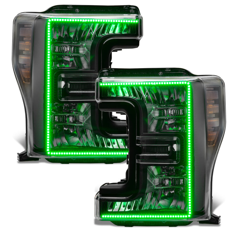 ORACLE Lighting Headlights Oracle 17-19 Ford F-250 SD Dynamic Pre-Assembled Headlights - Halogen - Black Edition - SEE WARRANTY