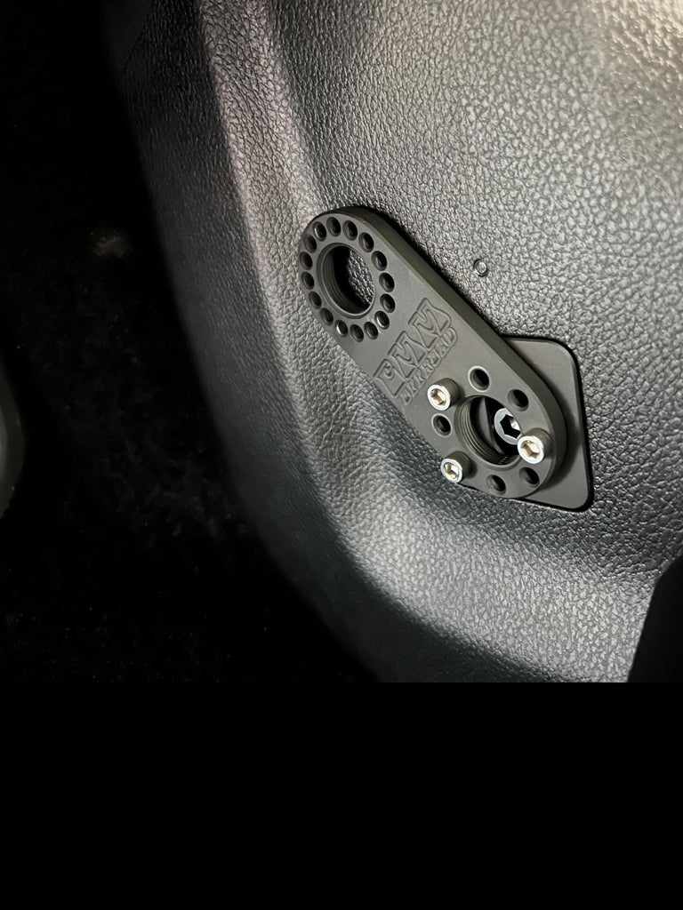 CMM Offroad indexing plate installed beside truck dashboard — available from Offroad Trading Company