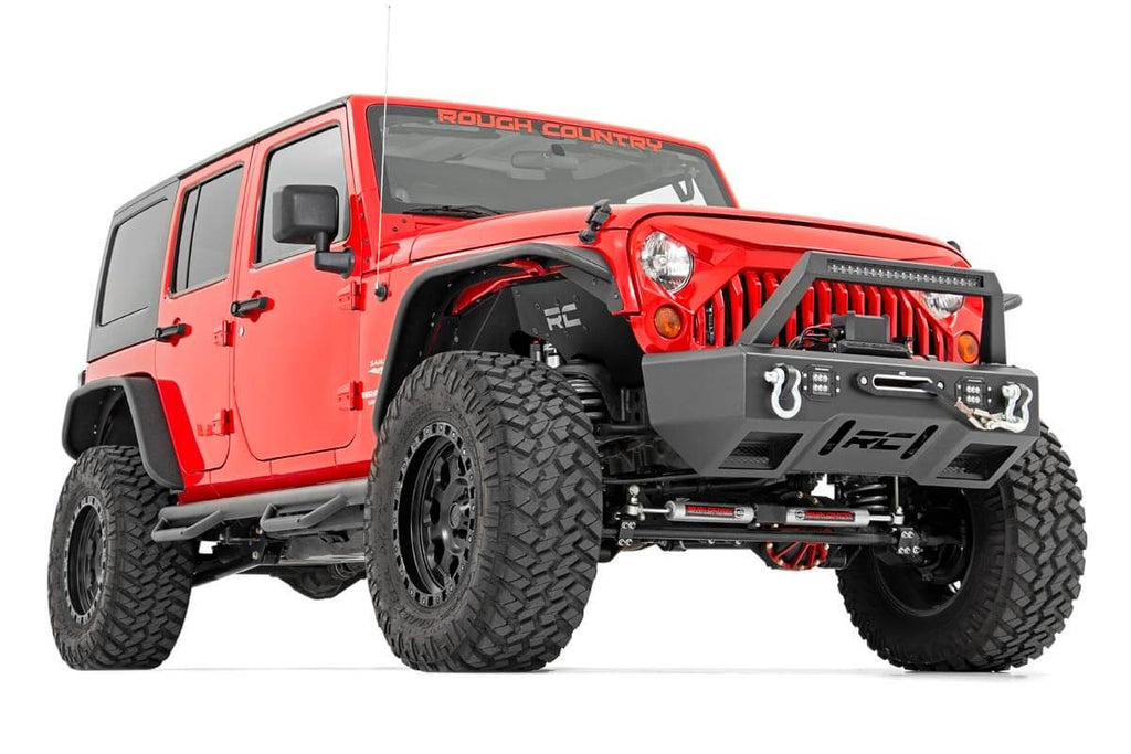 Rough Country Lift Kits 4.0 Inch Jeep Long Arm Suspension Lift Kit w/ Vertex Adjustable Reservoir Shocks 07-11 Wrangler JK 4-door Rough Country - 78550A