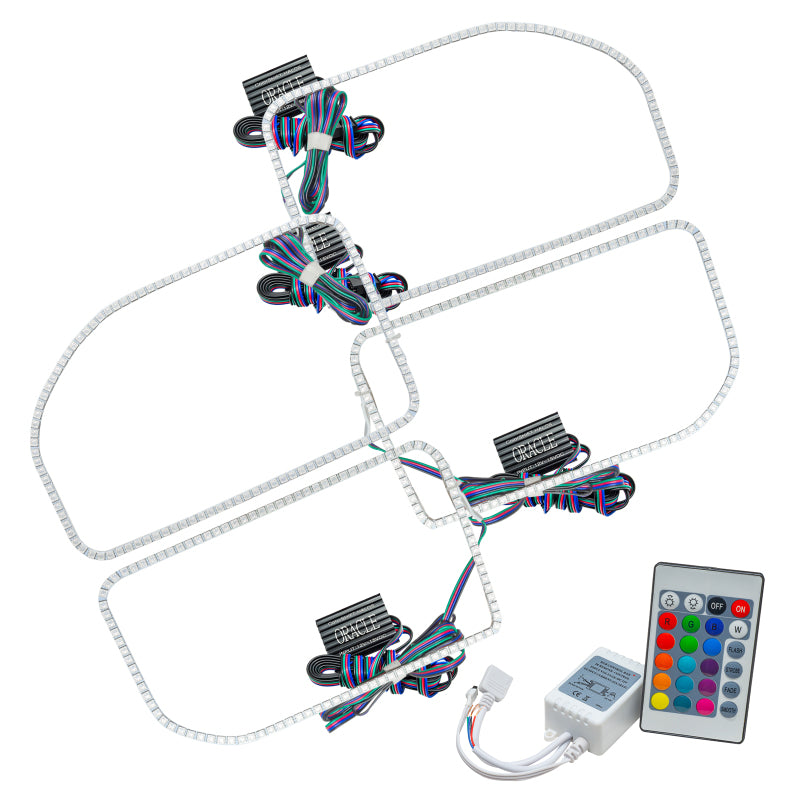 ORACLE Lighting Headlights Oracle Ford F250/350 11-16 Halo Kit (Square Ring Design) - w/ Simple Controller SEE WARRANTY