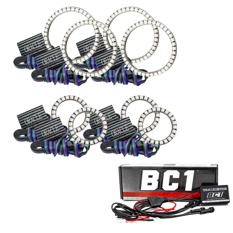 ORACLE Lighting Light Accessories and Wiring Oracle Vector Jeep Wrangler JK Grille Halo Kit - ColorSHIFT w/ BC1 Controller SEE WARRANTY
