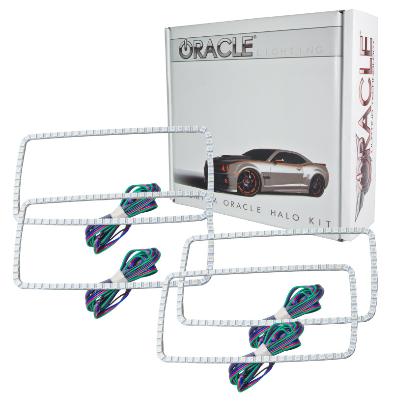 ORACLE Lighting Headlights Oracle GMC Sierra 07-13 Halo Kit (New Square Ring Design) - ColorSHIFT w/ 2.0 Cntrl SEE WARRANTY