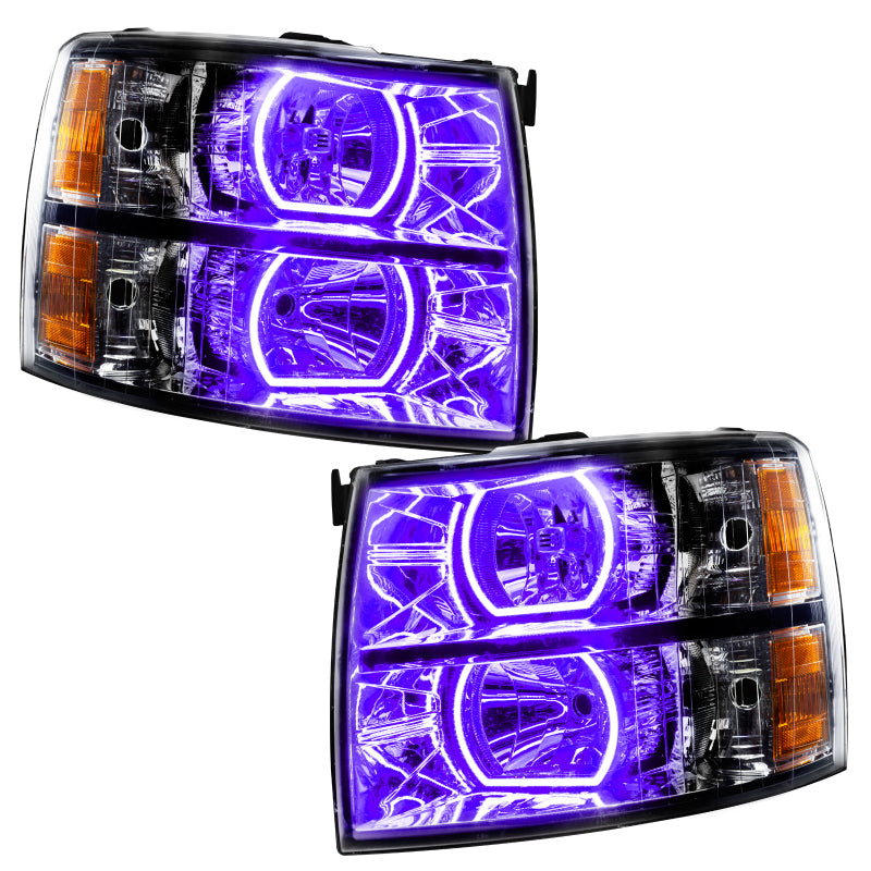 ORACLE Lighting Headlights Oracle 07-13 Chevrolet Silverado SMD HL - Black - Square - ColorSHIFT w/ BC1 Controller SEE WARRANTY